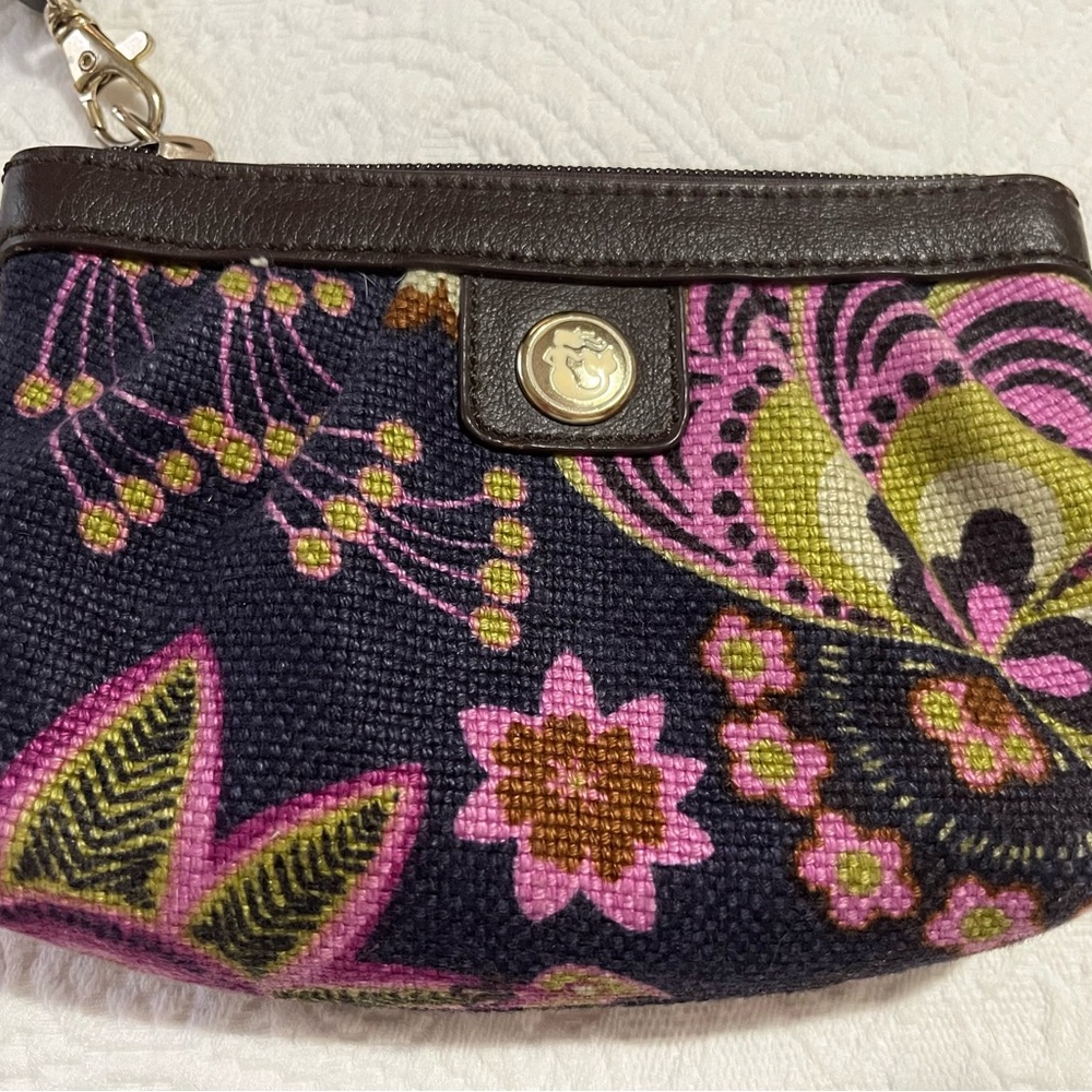 Spartina Port Passage leather and linen pouch